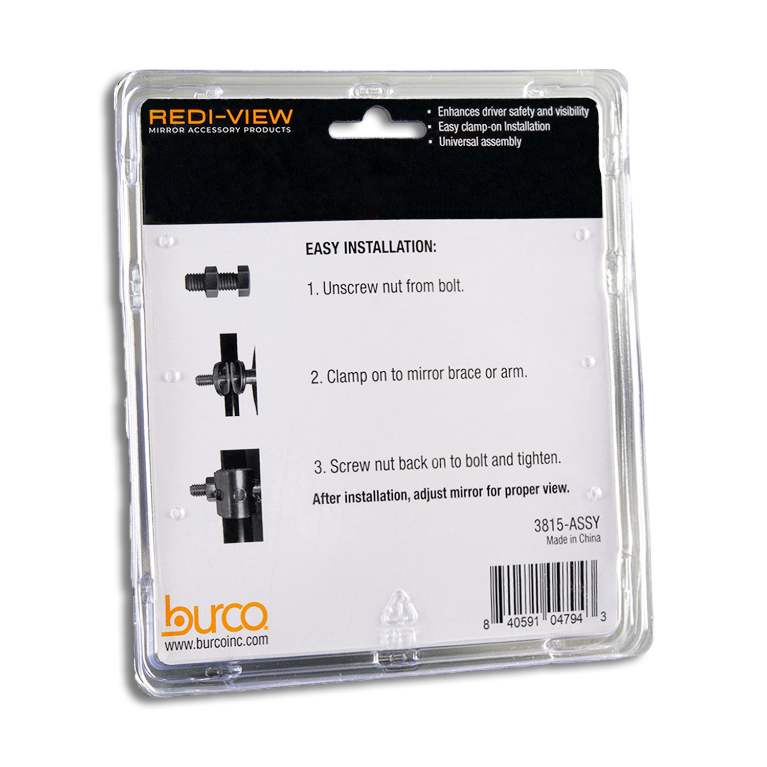 BURCO 5  REDI-SPOT CONVEX UNIVERSAL MIRROR ASSEMBLY